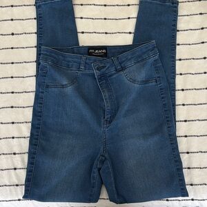 FITJEANS Women's High Rise Dark Blue Jeans